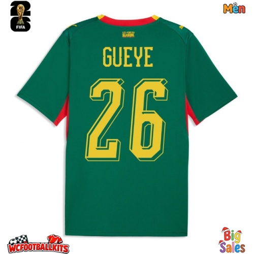 Senegal Pape Gueye #26 Replica Away Stadium Shirt World Cup 2026 Short Sleeve